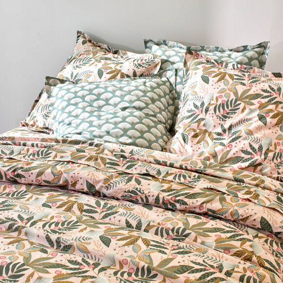 Bedrukt bedlinnen Hélène, in katoen (roze) Bedrukt bedlinnen Hélène, in katoen (roze)